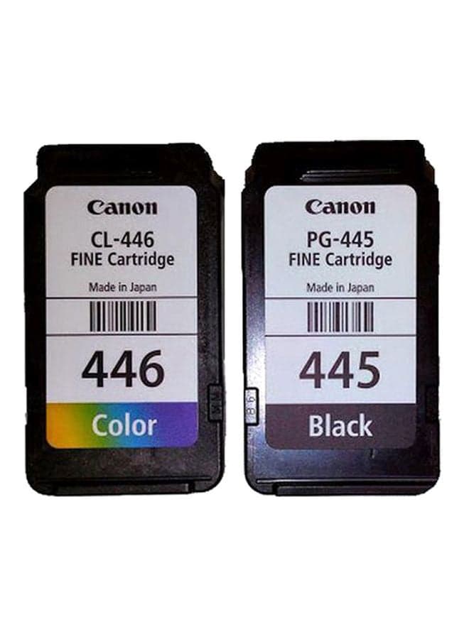 مجموعة من خرطوشتي حبر Canon Pixma 445/446 باللون الأسود وثلاثي الألوان