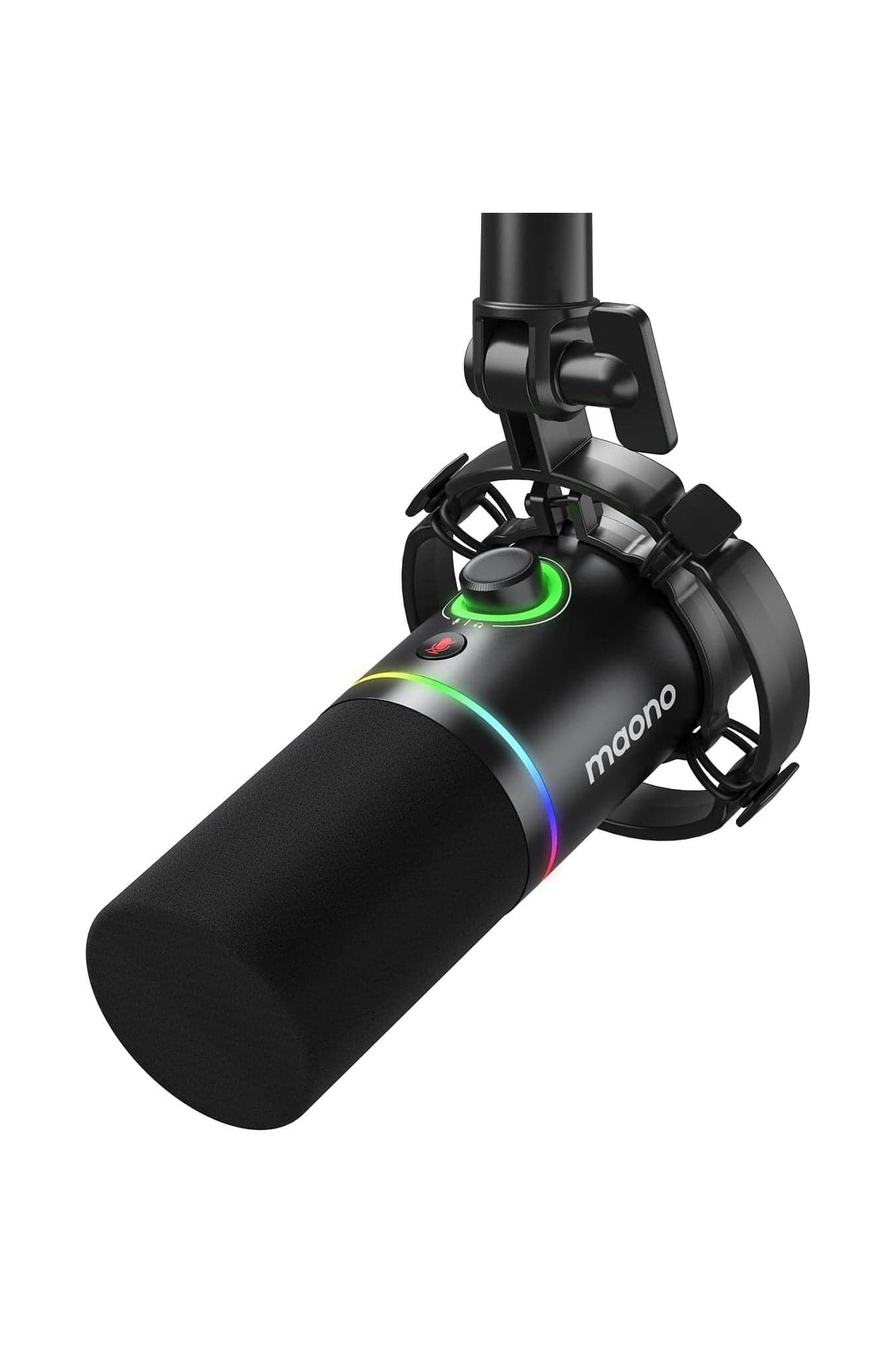 MAONO PD200X USB/XLR Dynamic Microphone for Podcasting, Streaming, Gaming & Voice Recording – Cardioid Mic with RGB Lighting, Gain Control, Mute Button & Headphone Monitoring – Black