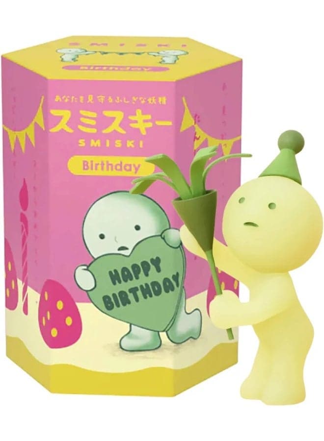 Smiski Birthday Series Collectible Figure - Glow-in-the-Dark Mystery Blind Box Cute Desk & Room Décor