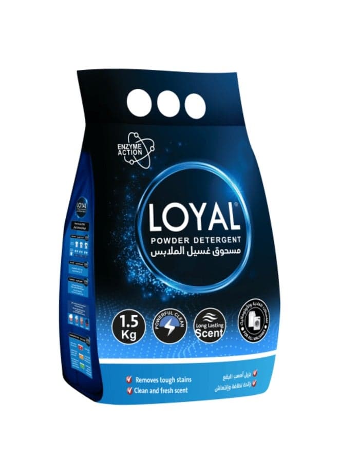 Powder Detergent with Enzyme Action Powerful Clean & Long Lasting Scent Removes Tough Stains - 1.5 kg