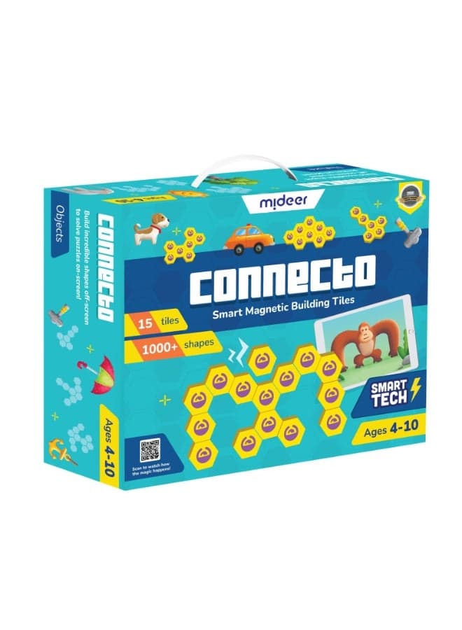 Mideer Plugo Connecto Link (Kit + App) : Smart Magnetic Tiles + Building Toy With Puzzles For Kids Age 4 To 10, Stem Learning And Birthday Gifts For Boys & Girls