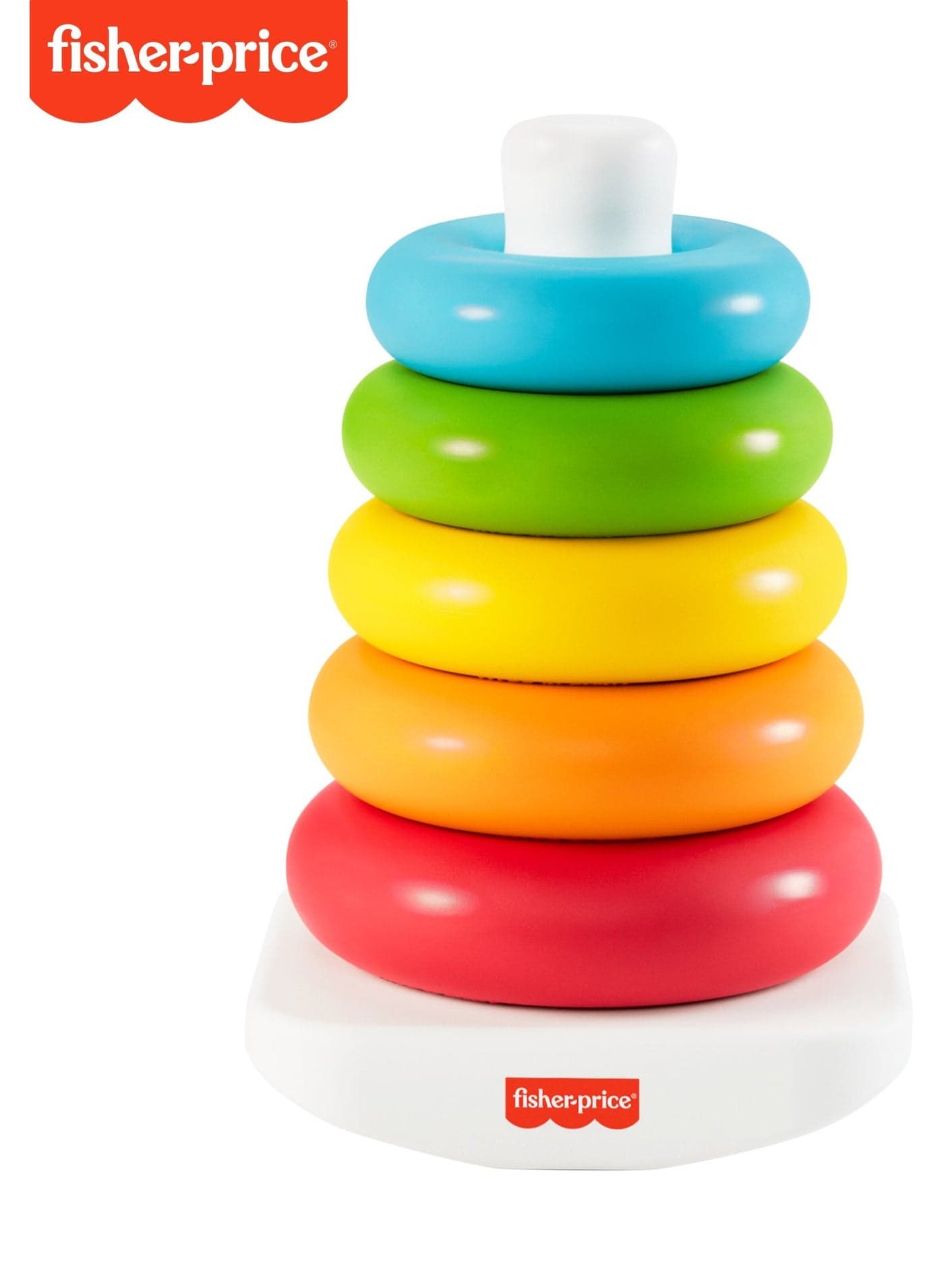 Fisher-Price Eco Rock-a-Stack Multicolor, Plant-Based Materials, Developmental Stacking Toy for Infants 3M+