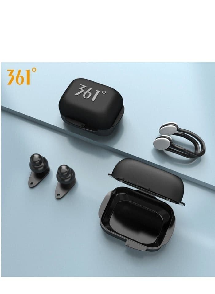 3-Piece Set Of Swimming Silicone Nose Clip Earplugs Adult Unisex Soft Waterproof Anti-Choking Water Earplugs Professional Swimming Equipment With Storage Box