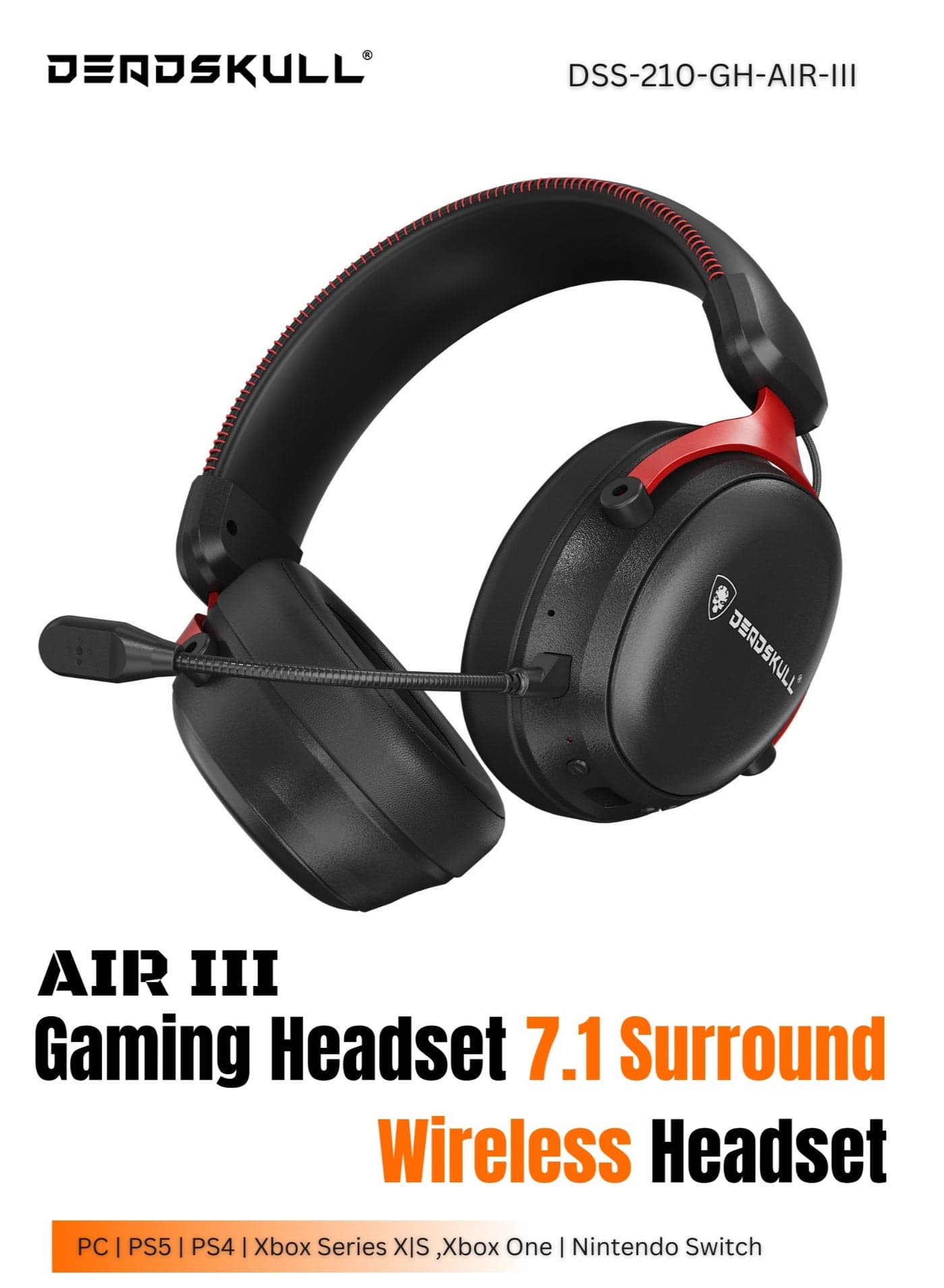 AIR-III Wireless Gaming Headset 7.1 Surround for PC PS4 PS5 Xbox One Nintendo Switch Wireless Headset