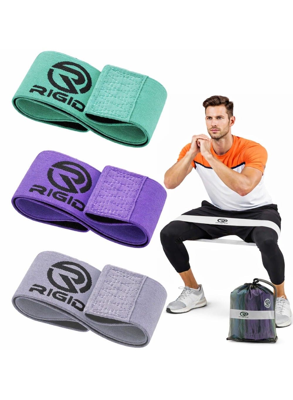 Anti-Slip Hip bands for Butt & Hips Muscles, Exercise bands for Stronger Legs - Glutes Fabric Stretchy bands for Fitness - Booty Bands for Men & Women - Gradual 3 Resistance Levels