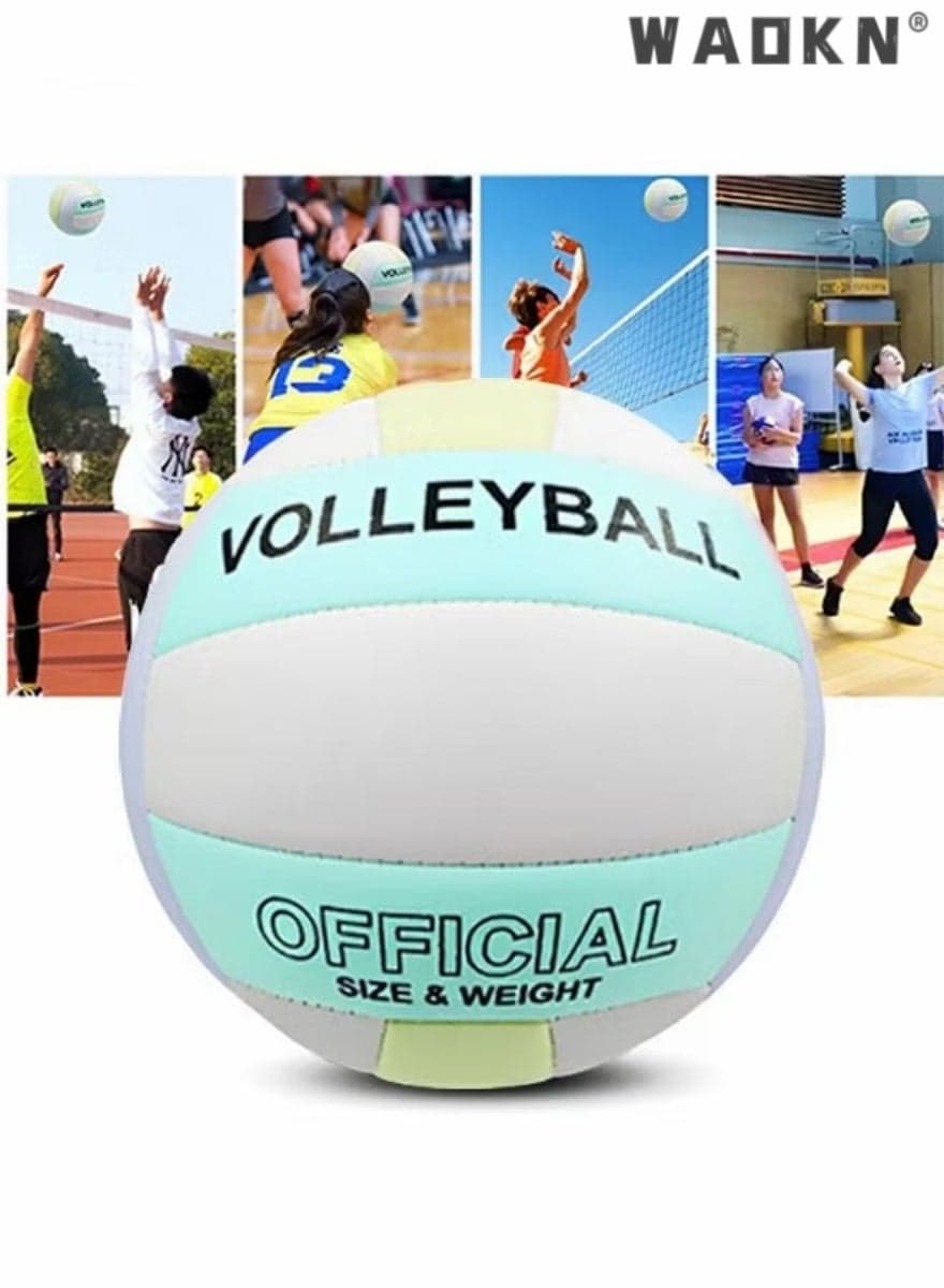 Inflatable Soft Volleyball,Volleyball PU Leather Soft Indoor Outdoor Volleyballs Sports Training Game Play Ball Thickened Anti Slip Universal Soft Volleyball for Student Training,Beach Volleyball