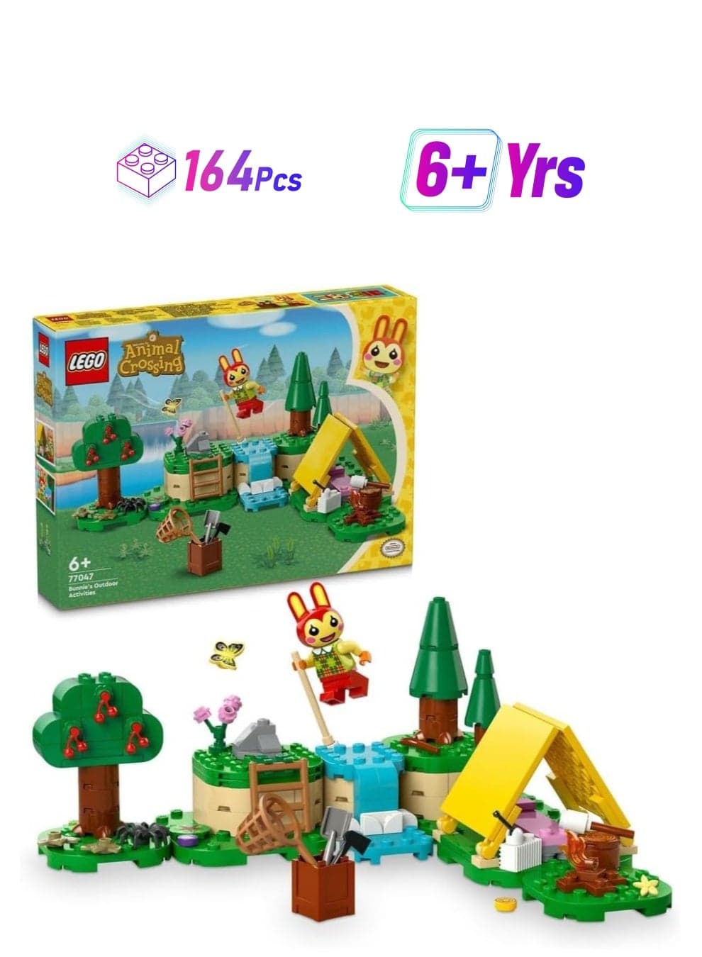 LEGO Animal Crossing Bunnies Outdoor Activities 77047 Building Blocks Toy Set (164 Pieces)