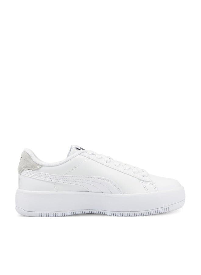 Lily Platform Laced Womens White Sneakers