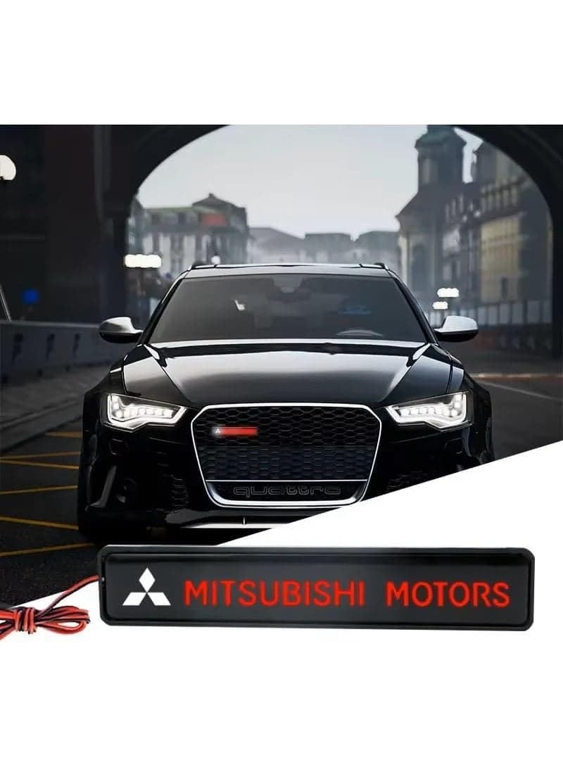 LED Front Hood Grille Emblem Light for Mitsubishi Outlander Lancer 9 10 ASX RALLIART Eclipse L200 Pajero – Waterproof Decorative Car Badge Lamp, Front Logo Ambient Light, 12V Easy Installation