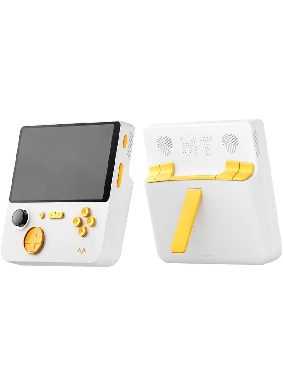 Mini Game Console, Retro Gaming Console with 30000 Built-in Games, 128GB Memory Card, HDMI Output, Plug and Play Video Game System, Classic Arcade Console for TV (White/Yellow)