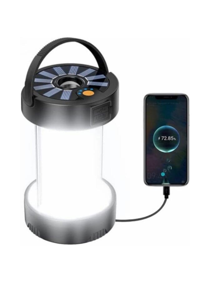 Outdoor Camping Light, LED Camping Lantern USB-C Rechargeable Camping Lights Portable Hanging Tent Lights Lamp Black