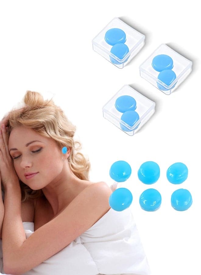 Earplugs for Sleeping Swimming – Reusable Moldable Soft Gel Strong Noise Cancelling Ear Plugs, Zero Pressure Fit (Individually packaged - Blue)
