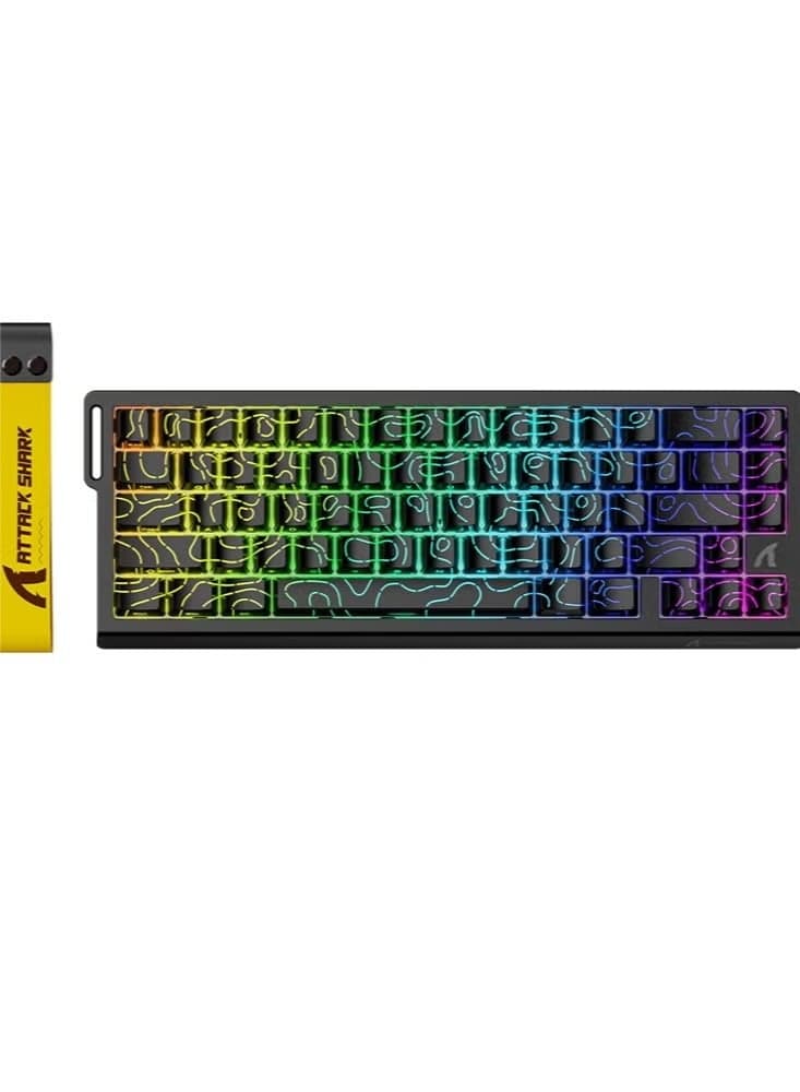 X68 HE Rapid Trigger Mechanical Gaming Keyboard 60% Wired with Adjustable Actuation,Hall Effect Magnetic Switch,8KHz Polling Rate,RGB Backlit,Top Mount,Side Printed Keycap(Black Contour)