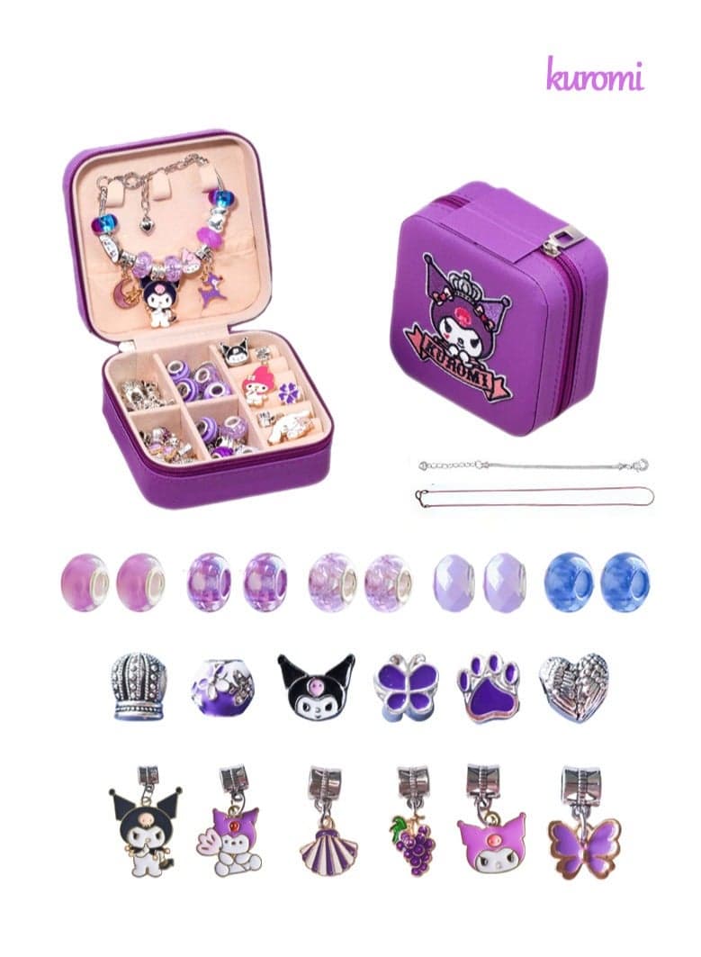 27 Pieces Charm Bracelet Making Kit, Girls Bead Jewelry Making Kit for DIY Making Necklace Gift for Girls Aged 7-14 with Jewelry Box