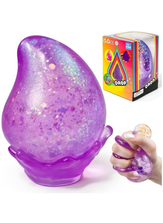 Dream Squishy Drop Stress Ball,Water Drop Fidget Stress Ball, Malt Sugar Balls Sensory for Relief Anxiety,Suitable As Birthday Gifts,Rewards (Purple)