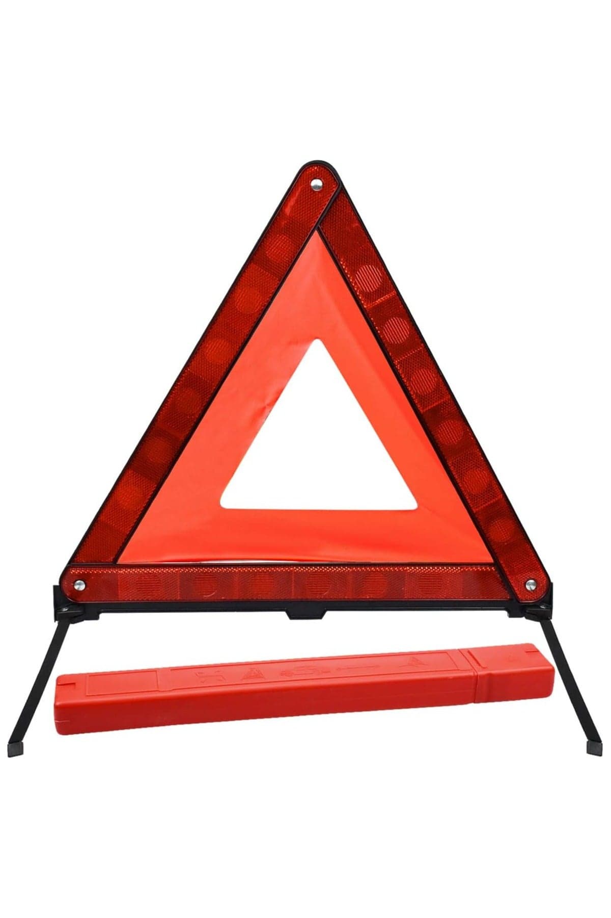 Large Warning Triangle Reflective Safety Emergency Triangle Foldable Road Warning Triangle Stand Roadside Hazard Alert Signs with Storage Box for Car Emergencies Accessories