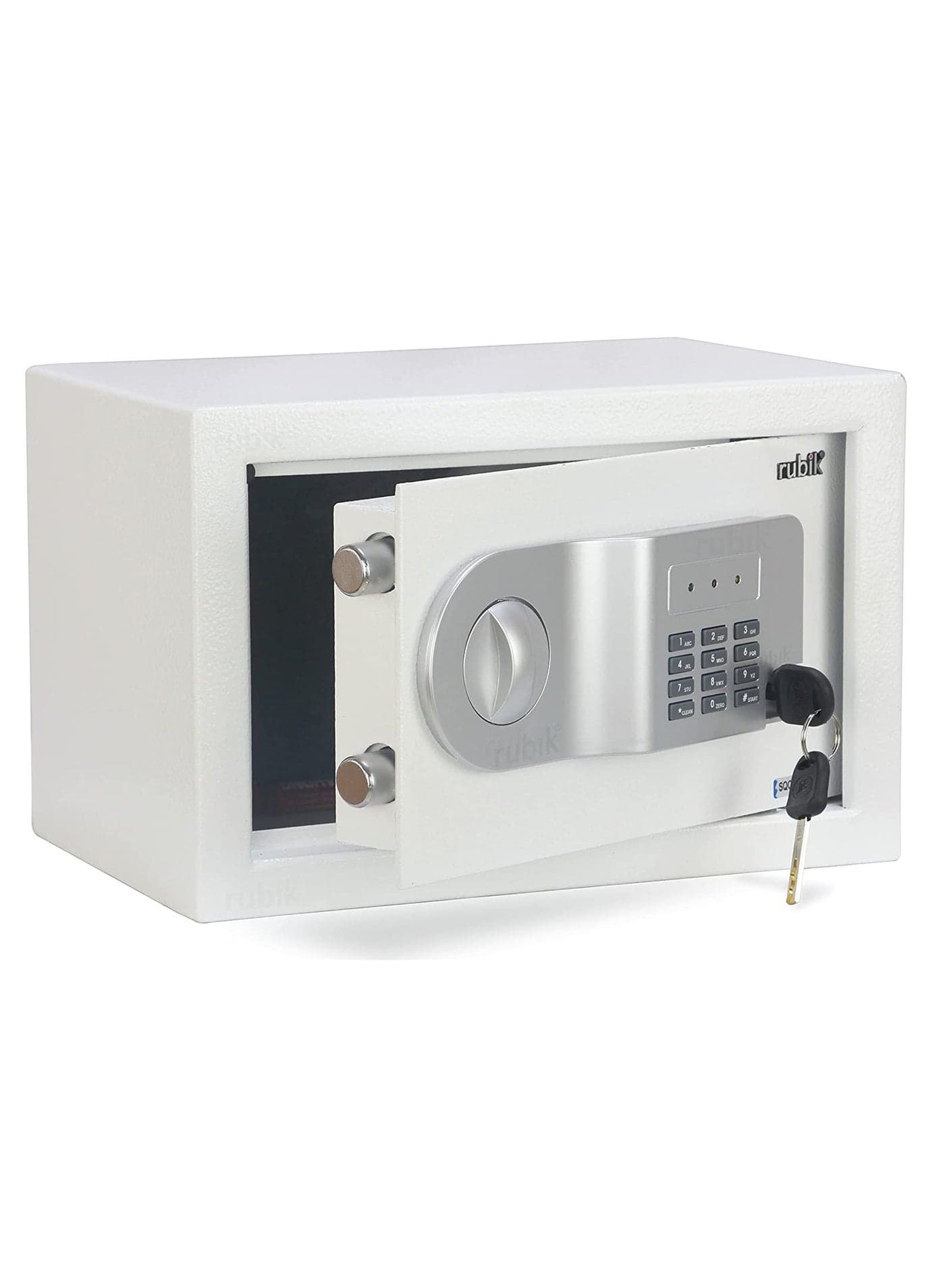 Safe Box with Digital Pin Code Keypad and Key Lock for Home Office Personal Use RB20AJ-W (20x31x20cm) White