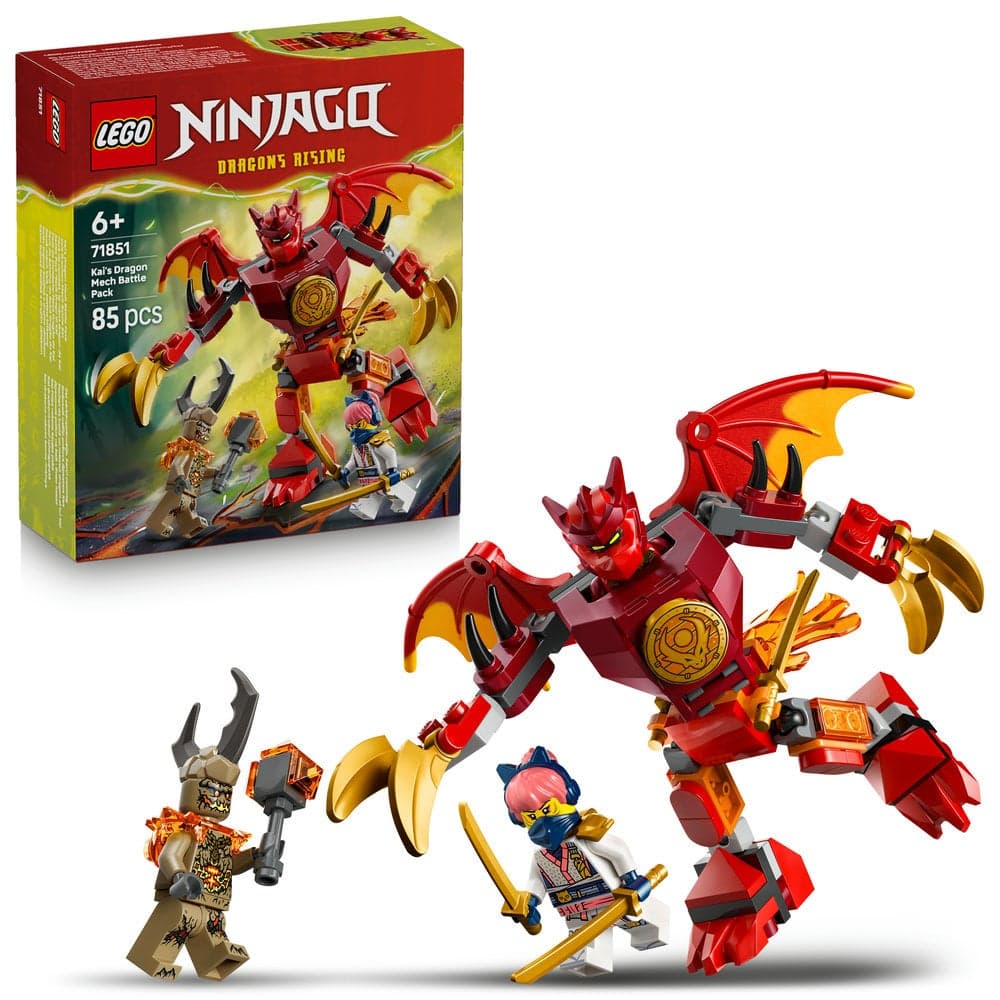 NINJAGO Kai’s Dragon Mech Battle Pack Ninja Toy 71851 (Age 6+, 85 Pieces)