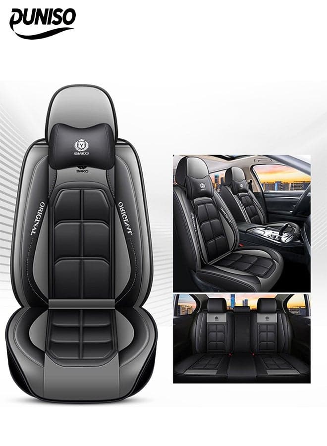 Car Seat Cover,Universal Fully Wrapped Seat Cushion, Artificial Leather Car Backrest Seat Cover, Wear Resistant And Anti Slip, Suitable For All Seasons, Suitable For Most Car Seats