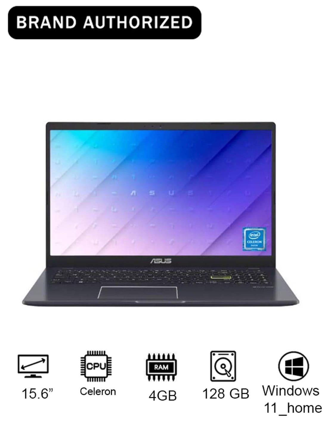 Vivobook Go 15 (E510KAB) Laptop With 15.6-Inch Display, Celeron N4500 Processor/4GB RAM/128GB eMMC/Integrated Graphics/Windows 11 English/Arabic Star Black