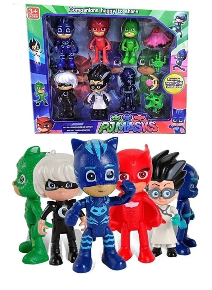 PJ Masks 6 Piece Action Figure Play Set – Catboy, Owlette, Gekko & Villains Toy Collection | Superhero Cake Toppers & Party Decorations for Kids Birthday | Durable Plastic Role Play Characters | Collectible Gift for Boys & Girls 3+ Years
