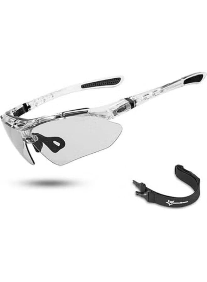 Photochromic Sports Sunglasses Mens Pickleball Glasses Cycling Glasses Mtb Sunglasses, With Removable Elasctic Band