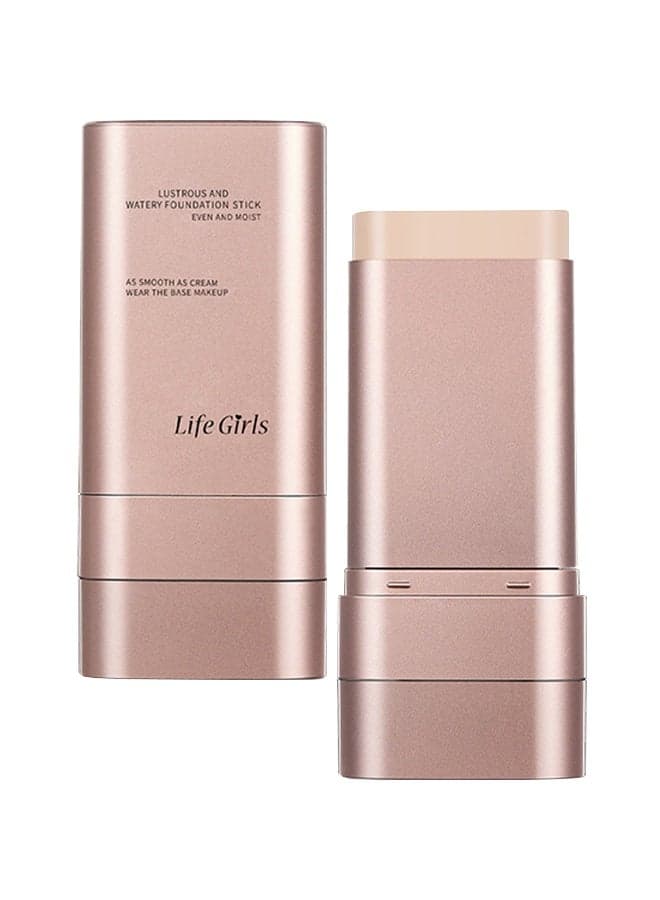 Lustrous And Watery Foundation Stick, Flawless Eraser Foundation Stick, Korean Hydrating Foundation Stick With Built-In Brush, Lightweight Buildable Medium-To-Full Coverage For Natural Finish 01#Ivory