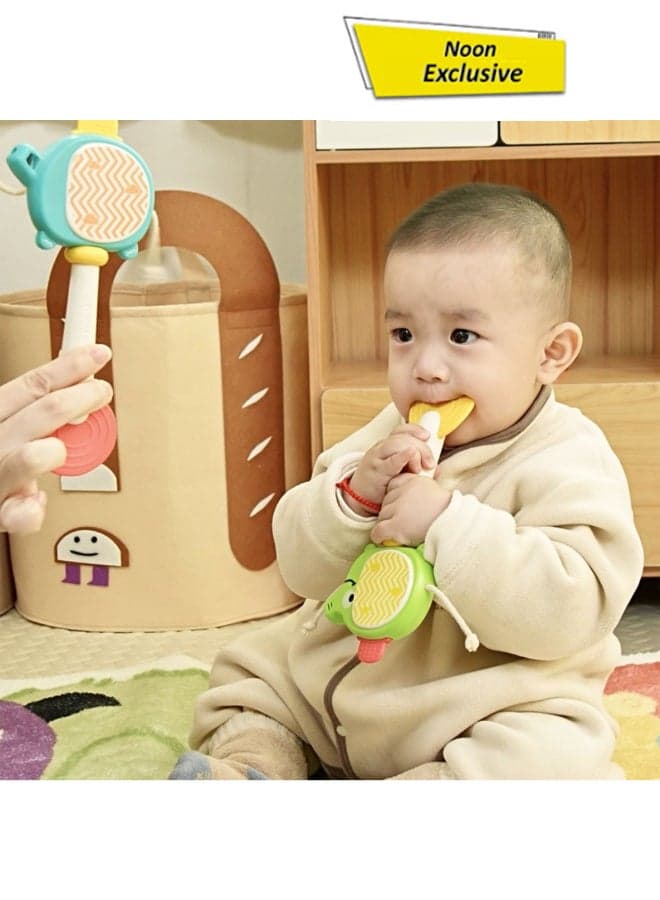 Elephant Baby Rattle Toy – Soft Silicone Teething Rattle With Built-In Whistle & Drumming Sound | Lightweight, Bpa-Free, Fun Sensory Toy For 6M+ | Massage For Gums 1Pc