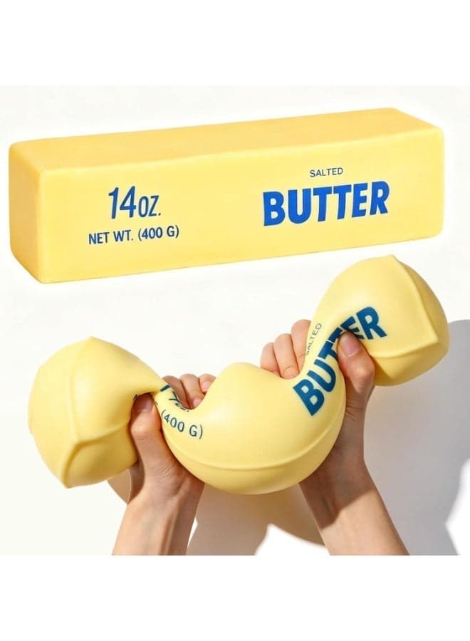 1pc Jumbo Butter Squishy Stress Relief Toy, 14oz Realistic Soft Squeeze Sensory Gift for Adults