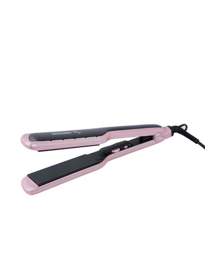 WetDry Hair Straightener 68W Ceramic Coating Plate Sleek Design with Blue Digital LCD Display Lock and Temperature Control Functions Up to 230C with Fast HeatUp SHS-2059 Rose Gold/Black 400grams
