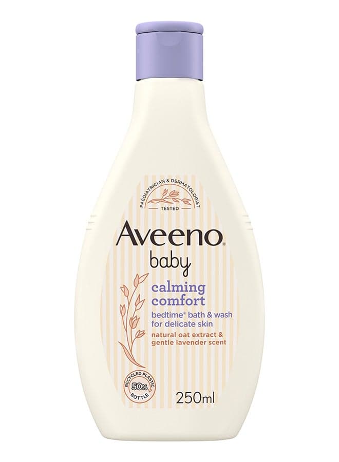 Aveeno Baby Calming Comfort Bedtime Bath & Wash, Gentle Formula to Soothe and Relax Your Baby, Nighttime Bath and Wash for a Peaceful Sleep, Scented with Lavender and Chamomile 250ml