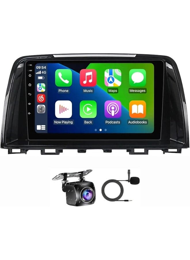 Fit Mazda 6 Car Stereo Mazda 6 Android Screen 2012-2017 With Apple Carplay Android Auto Wireless WiFi DSP FM&AM BT AHD Camera Included Fast Interface QLED (2+32GB Carplay 4CORE)