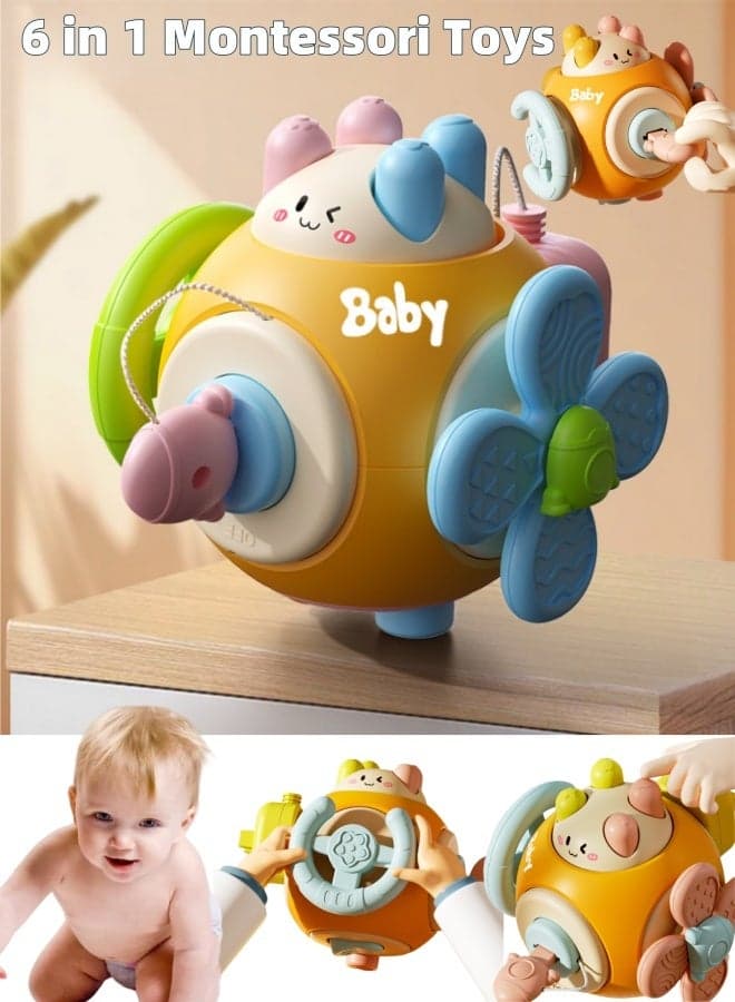 6 in 1 Baby Busy Cube Toy,6-Sided Montessori Sensory Activity Cube with Fine Motor Skills Learning,Travel Fidget Toys,Kid Education Learning Activity,Birthday Gift 6-18 Month 1 2 Year Old Boy Girl