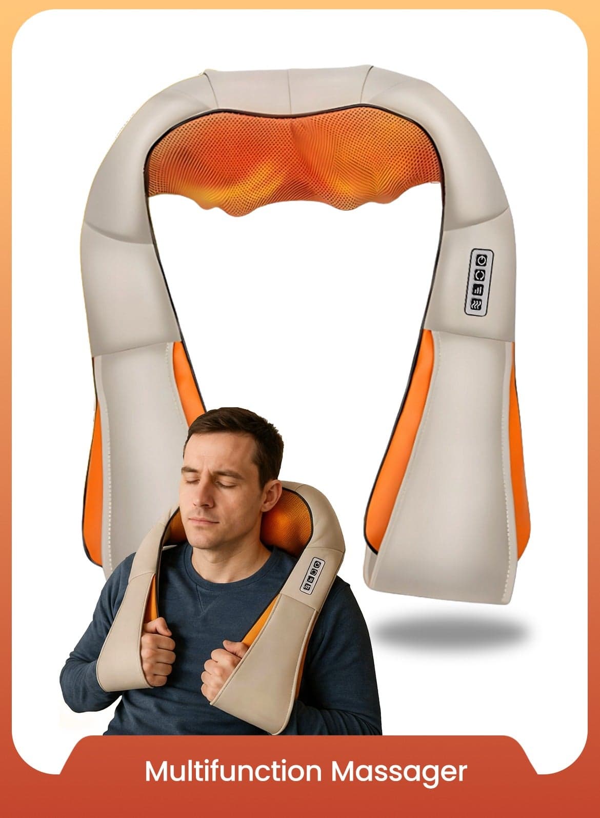 Neck and shoulder massager with Heat, Neck Massager with 3D Kneading Shiatsu Message Device, Body Massager Massage Machine