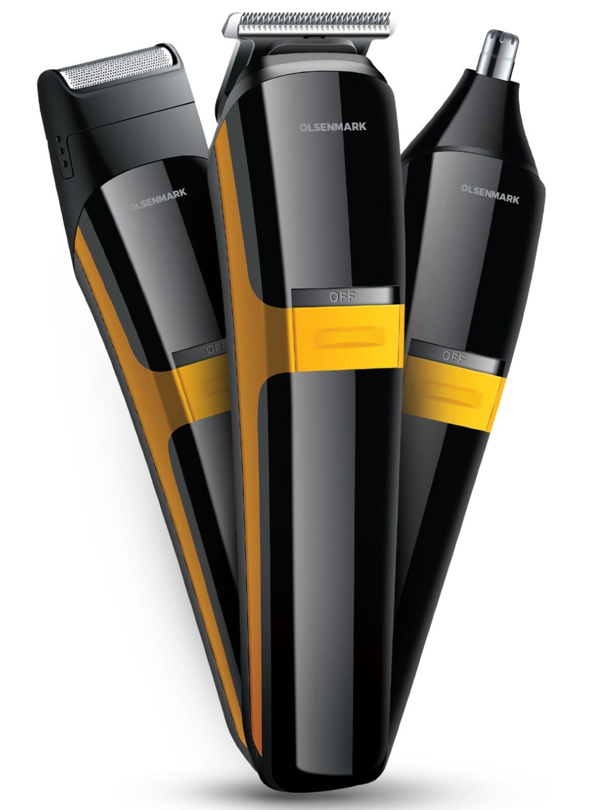 3-in-1 Men's Grooming Set- OMTR4114, Foil Shaver, Nose and T-Blade Hair Trimmer, Professional Metal Motor, Works 120 Minutes
