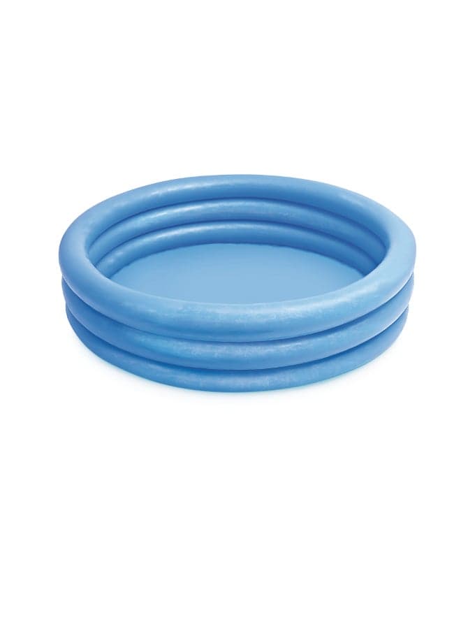 Crystal Blue Inflatable Pool - 114 x 25 cm 3-Ring Round Kids' Paddling Pool (Ages 2+ Years), Unisex 114x25cm