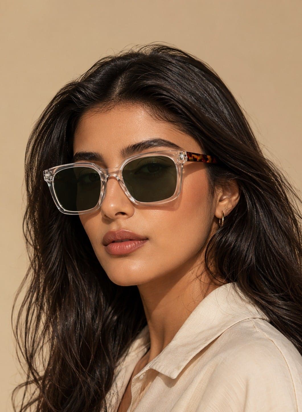 KOI Sunglasses for Women Men,Scratch Resistant Large Rectangular frame with Spring Hinges Tinted lens UV400, Clear (Pack of 1)