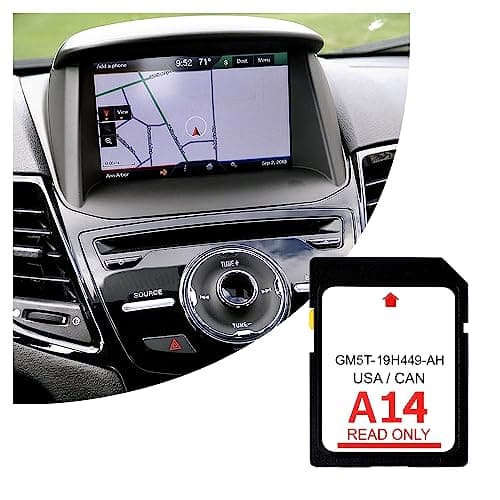A14 Navigation SD Card,for US&Canada Maps Sync Navigation System SD Card,GM5T-19H449-AG Car GPS Cards Compatible with Ford Lincoln(A14)