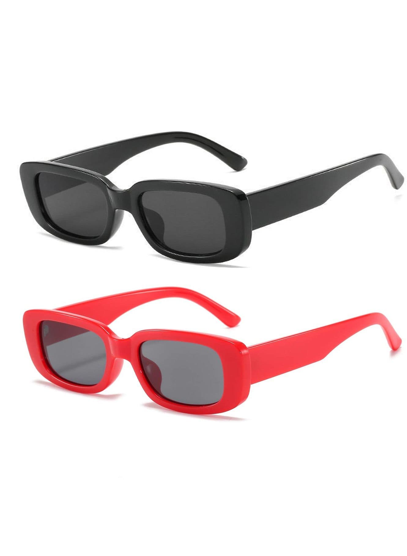 Retro Rectangle Sunglasses Women and Men Vintage Small Square Sun Glasses Protection Glasse, UV400 Protection Glasse, Vintage Driving Glasses 90’s Fashion Narrow Square Frame