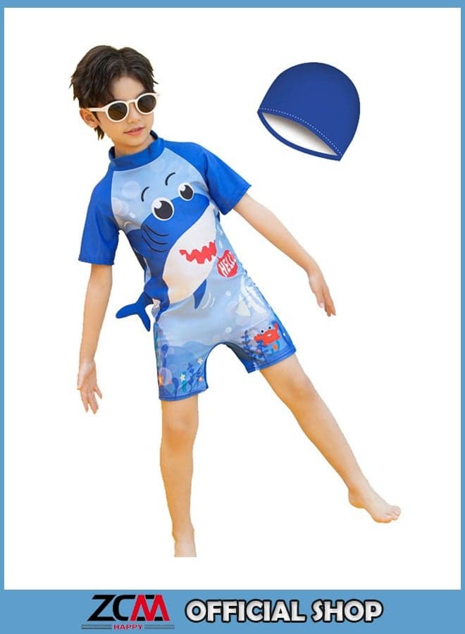 Children'sOne Piece Swimsuit Cute Children's Swimsuit Water Sports Sunscreen Swimsuit With Swimming Cap