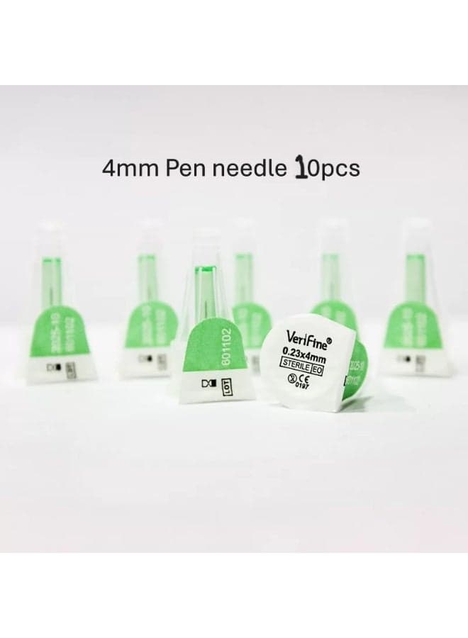 Verifine Insulin Pen Needles, 32G 4mm Ultra Fine Pen Needles for Insulin Injection, Compatible with Most Insulin Pens, 0.23mm x 4mm 10pcs