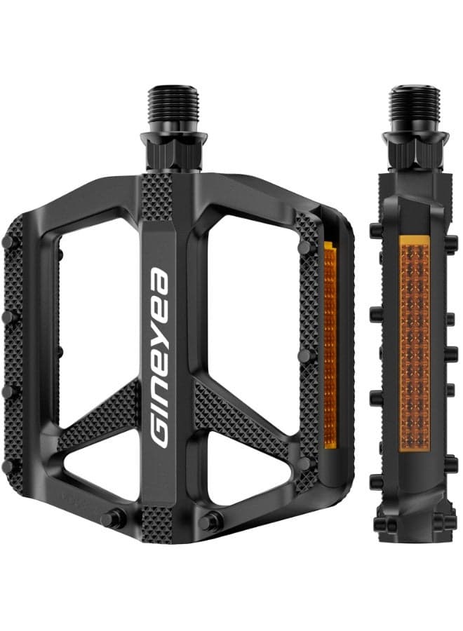 Bike Pedals, Universal Fit 9/16" Non-Slip Lightweight Nylon Fiber Bicycle Pedals Wide Flat Platform for Road Mountain BMX MTB Bike