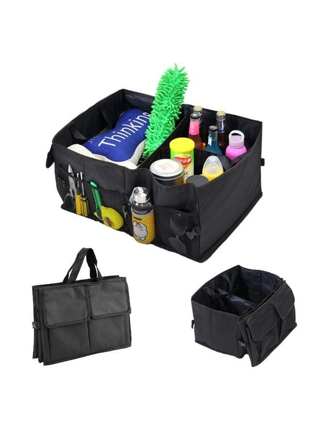 Aesthetics Of The Car Trunk Storage Bag The Black Super Sturdy Foldable Storage Box Of The Car Truck Anti-Skid And Waterproof 3-Layer Bottom W Design Box