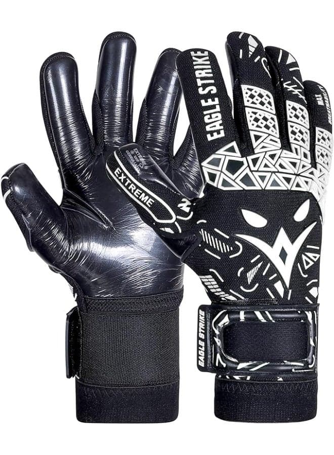 Soccer Goalie Gloves - Sizes 6 to 10, 4mm German Contact Grip Sticky Latex & Built-in Pro-Level Gloves Wrist Support