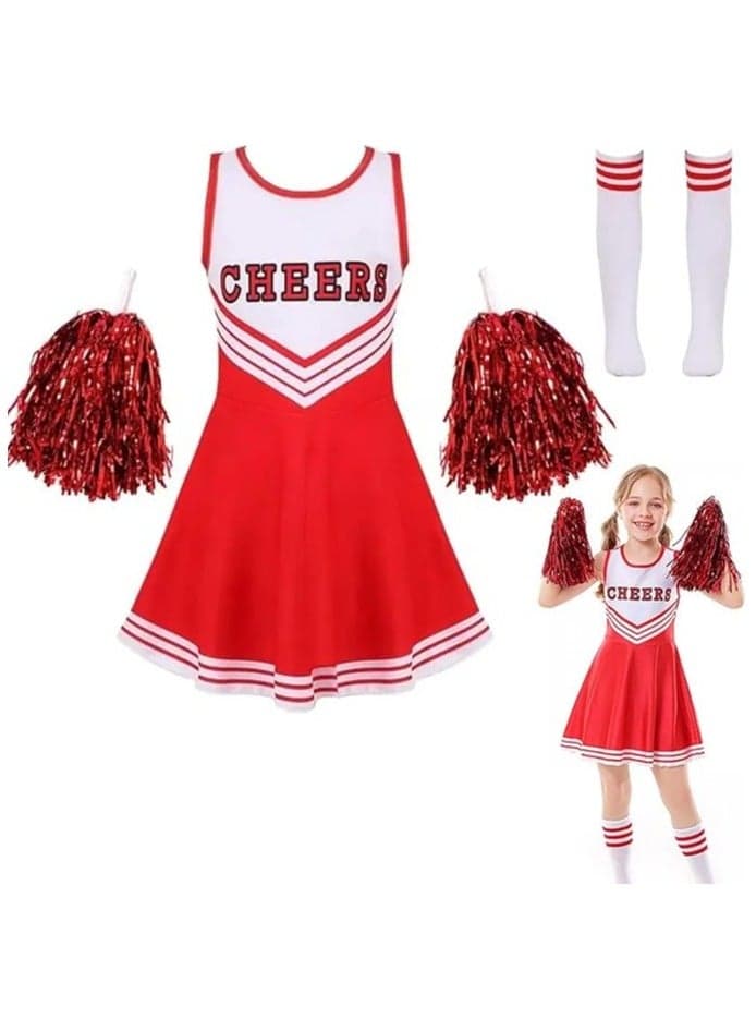 Home Smart Cheerleading Costume for Girls School Girls Outfit Uniform Fancy Dresses with Pom Cheerleader Costume For Girls