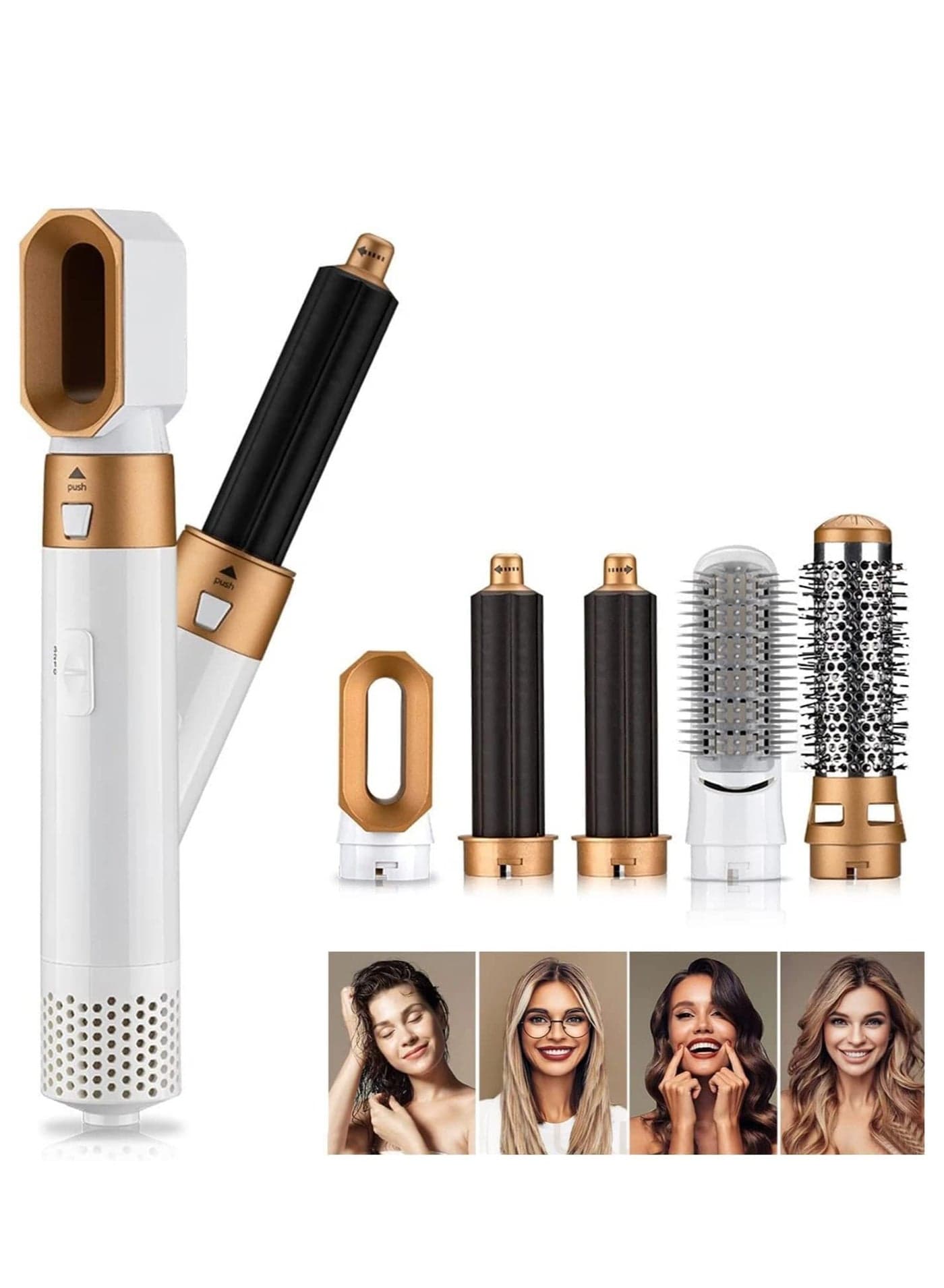 5 in 1 Hair Dryer Hot Air Brush Styler Negative Ion Hair Straightener Volumizer Hair Curler Hot Air Comb Brush