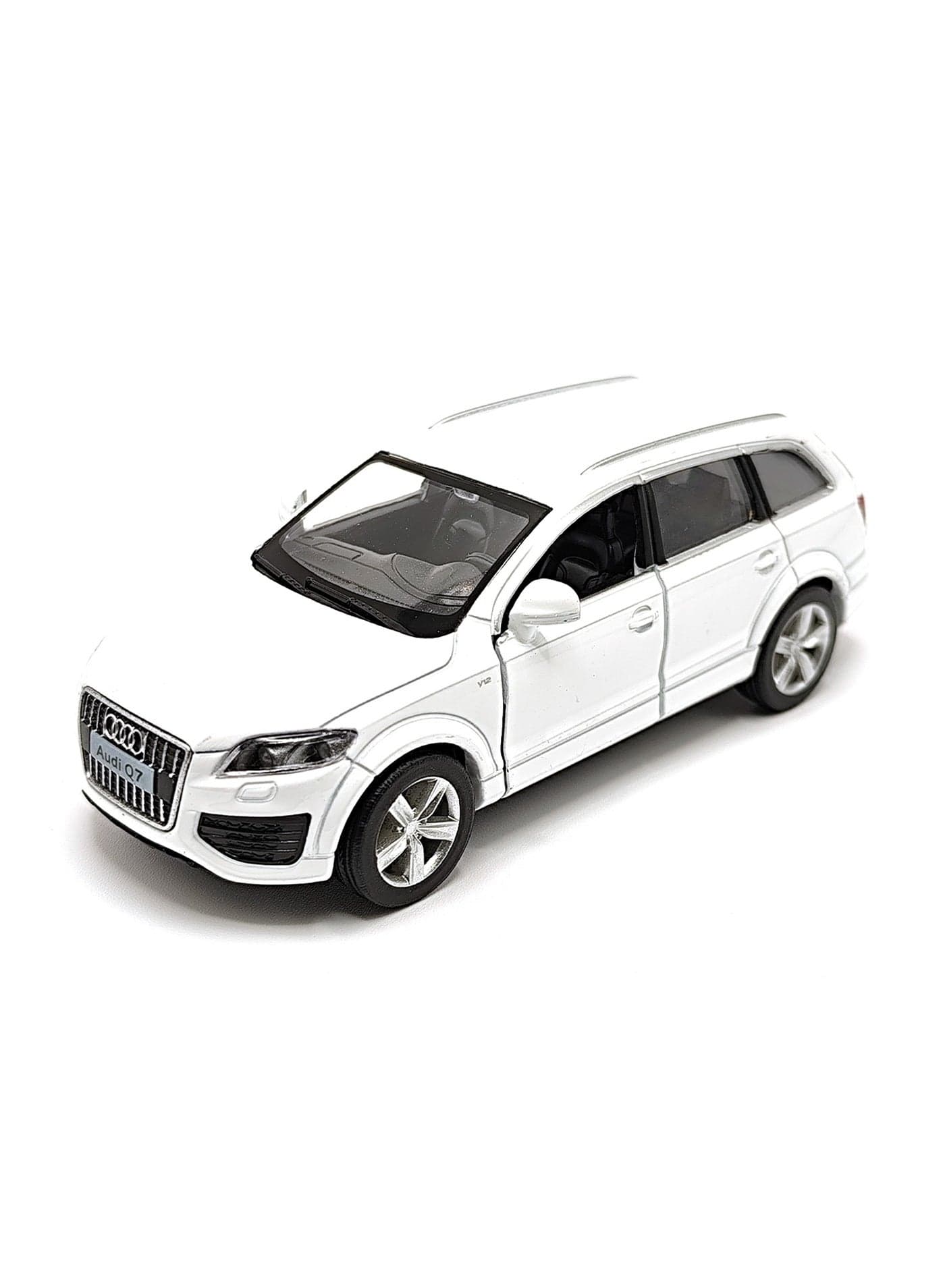 AUDI Q7 V12 engine Die-Cast Model Car – 1:36 Scale | Pull Back Action | Opening Doors | Realistic Luxury Design | Premium Collectible Display Model for Kids & Collectors - White