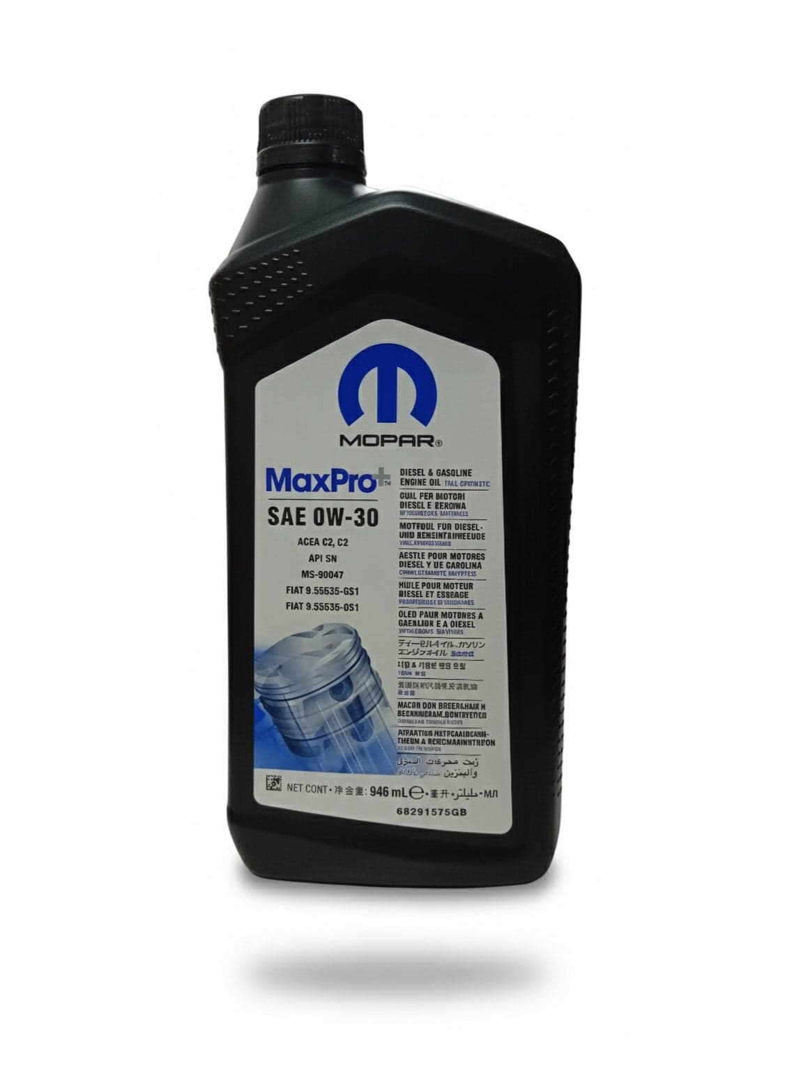 Mopar SAE 0W-30 Engine Oil – 1 Quart (946 ml) – Genuine OEM Full Synthetic Motor Oil – 68291575GB