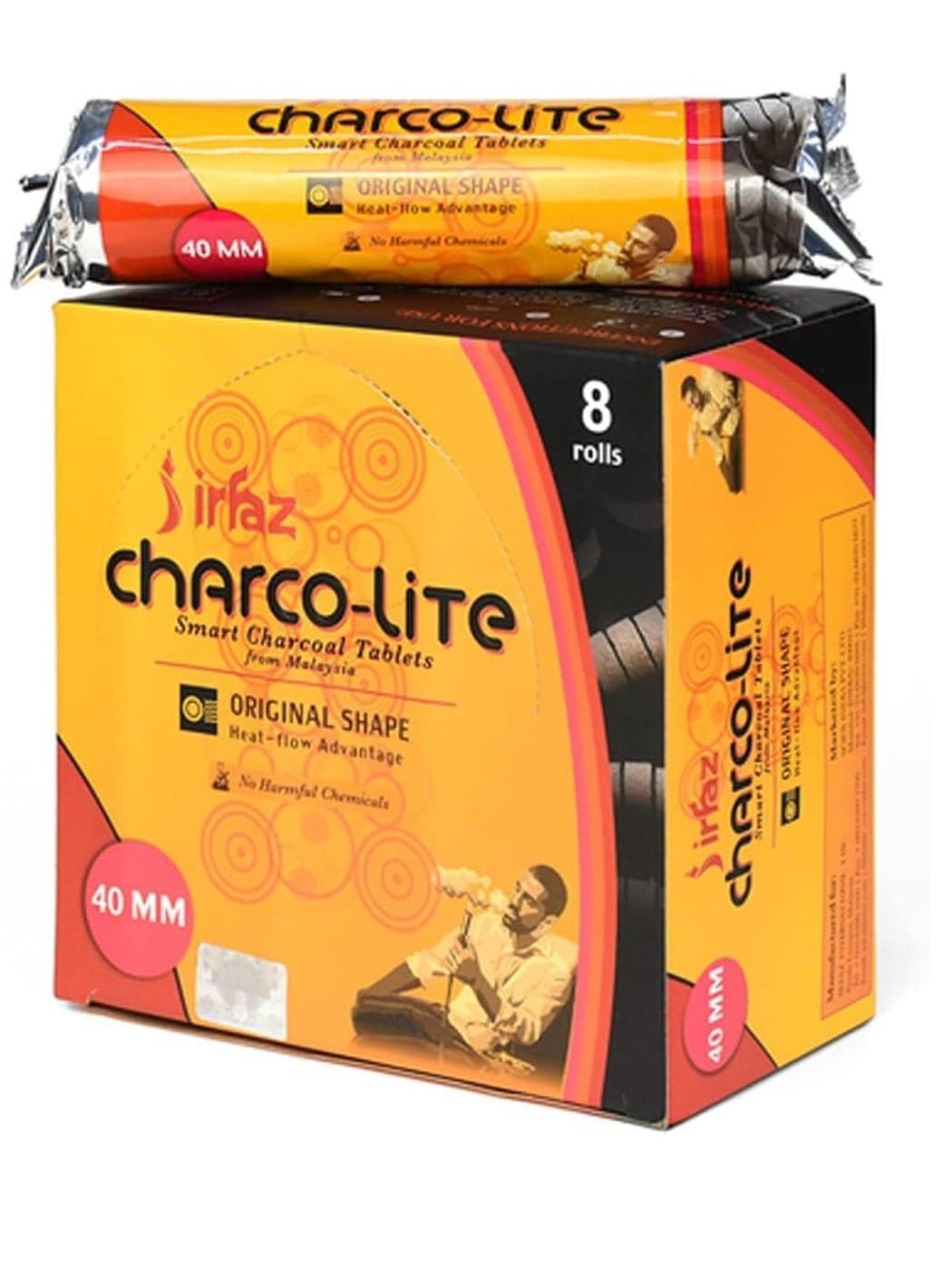 Irfaz Charco-Lite Charcoal- Smart Charcoal Tablets-Bakhoor 40 mm- 80 Pcs (8 Rolls)