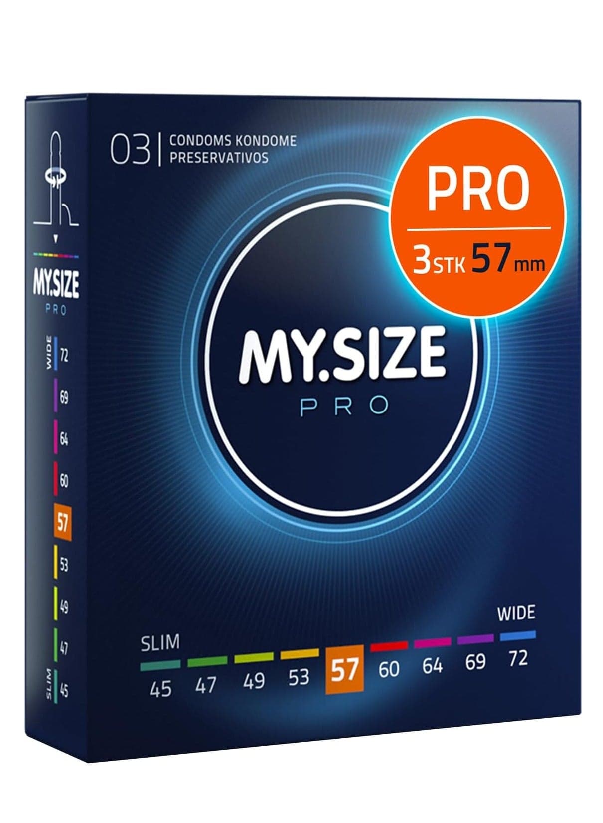 Ultra Thin Condoms 3 Pieces (57 Size) – Odorless, Long Lasting, Sustainable, Premium Quality for Maximum Comfort, Pleasure, and Sexual Health – Proper Fit Reduces Risks and Enhances Protection – Latex Men Condoms Available in Multiple Sizes (45 to 72)